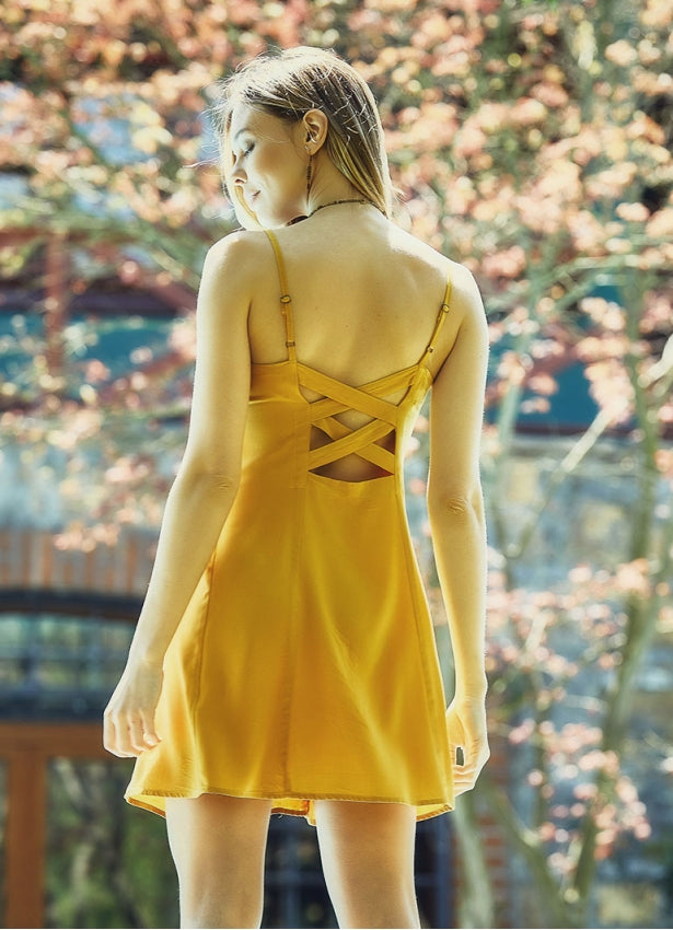 safia mini dress MUSTARD MINI DRESS – SAFIA